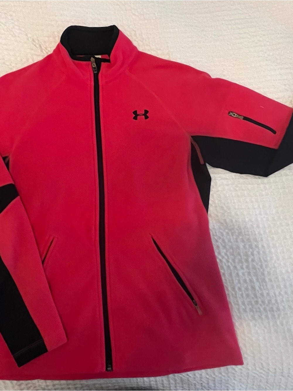 Under Armour Pink and Black Fleece Full-Zip Jacket